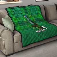 Personalised Dominica Independence Day Quilt Dominik Sisserou Parrot With Madras Pattern - Wonder Print Shop