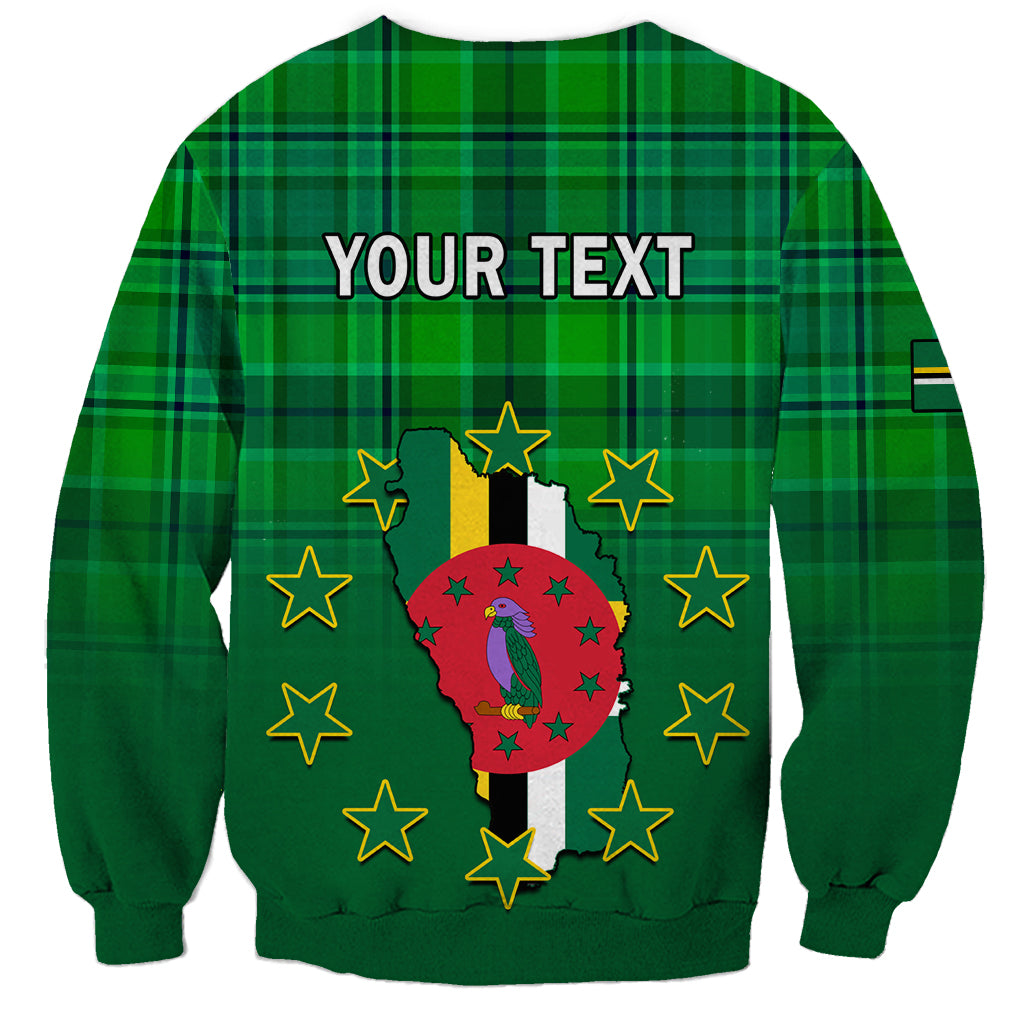 Personalised Dominica Independence Day Sweatshirt Dominik Sisserou Parrot With Madras Pattern - Wonder Print Shop