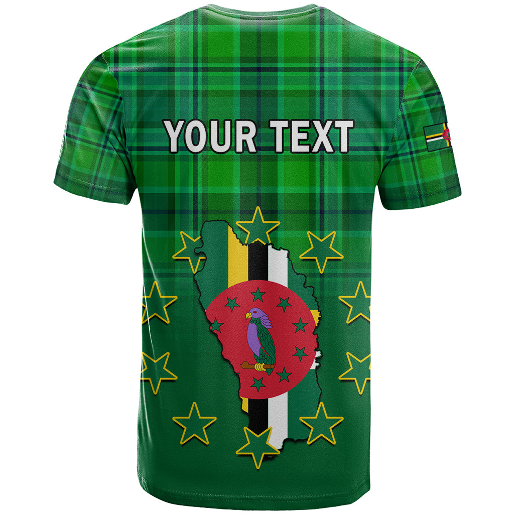Personalised Dominica Independence Day T Shirt Dominik Sisserou Parrot With Madras Pattern - Wonder Print Shop