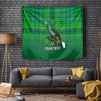 Personalised Dominica Independence Day Tapestry Dominik Sisserou Parrot With Madras Pattern - Wonder Print Shop