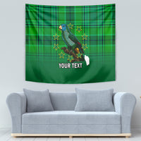 Personalised Dominica Independence Day Tapestry Dominik Sisserou Parrot With Madras Pattern - Wonder Print Shop