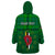Personalised Dominica Independence Day Wearable Blanket Hoodie Dominik Sisserou Parrot With Madras Pattern - Wonder Print Shop