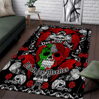 Mexico Day Of The Dead Area Rug Mexican Sugar Skull Dia de los Muertos - Wonder Print Shop