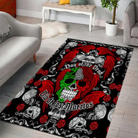 Mexico Day Of The Dead Area Rug Mexican Sugar Skull Dia de los Muertos - Wonder Print Shop