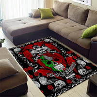 Mexico Day Of The Dead Area Rug Mexican Sugar Skull Dia de los Muertos - Wonder Print Shop
