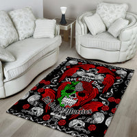 Mexico Day Of The Dead Area Rug Mexican Sugar Skull Dia de los Muertos - Wonder Print Shop