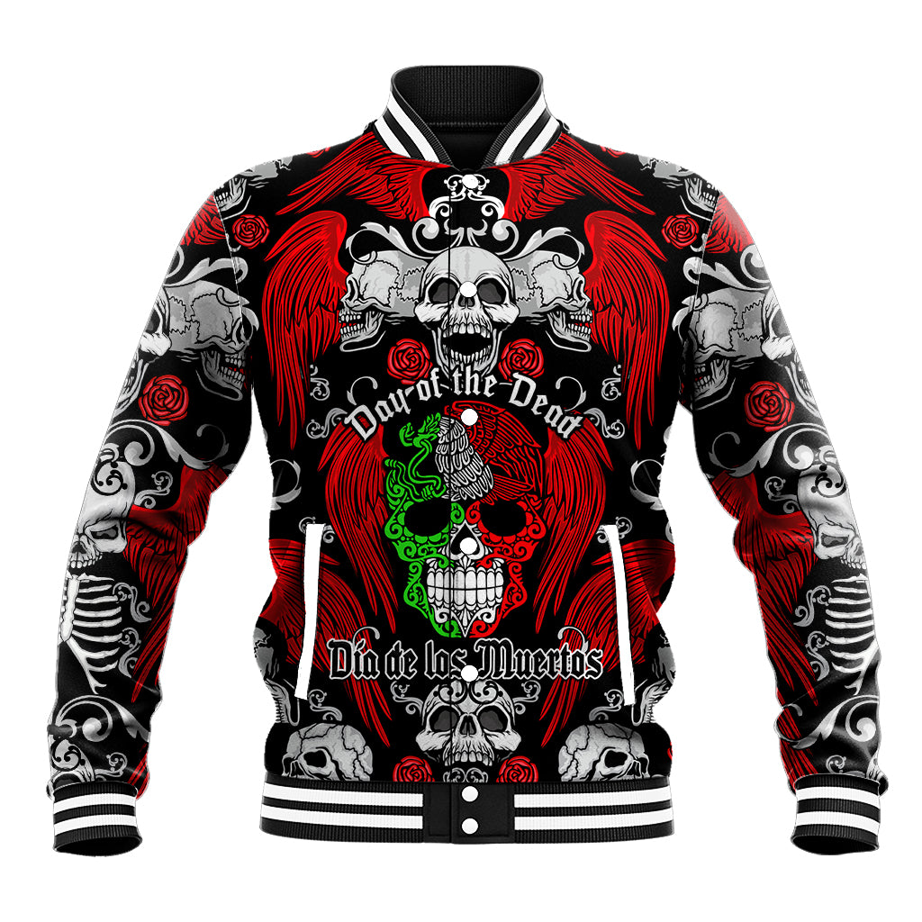 Mexico Day Of The Dead Baseball Jacket Mexican Sugar Skull Dia de los Muertos - Wonder Print Shop