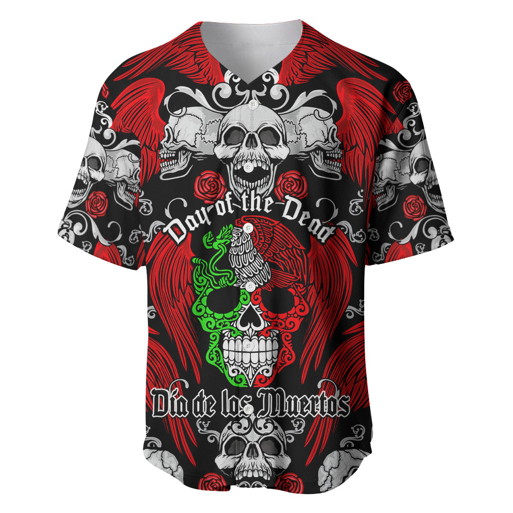 Mexico Day Of The Dead Baseball Jersey Mexican Sugar Skull Dia de los Muertos - Wonder Print Shop