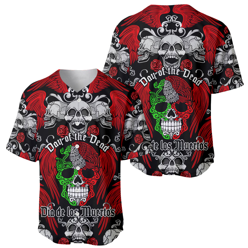 Mexico Day Of The Dead Baseball Jersey Mexican Sugar Skull Dia de los Muertos - Wonder Print Shop