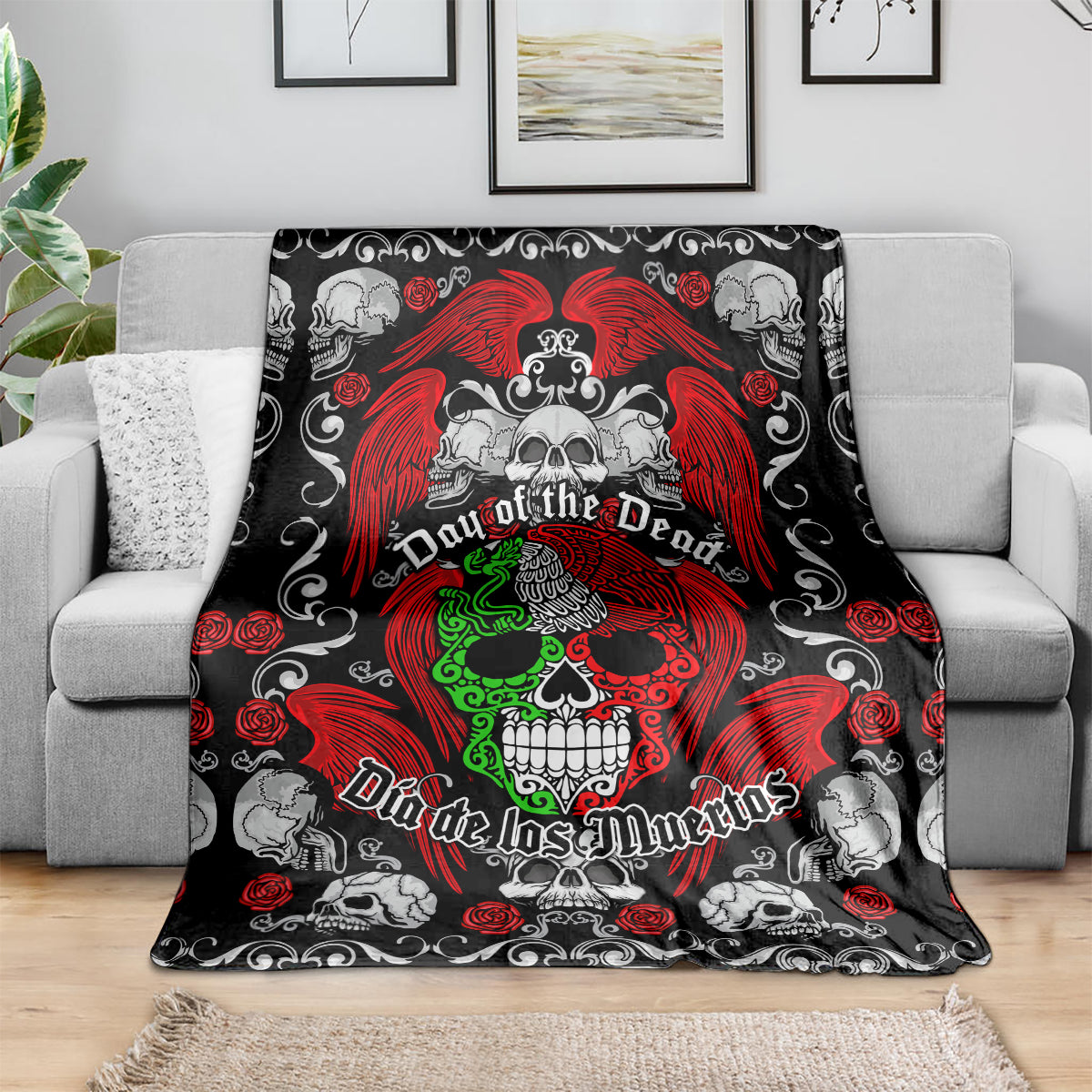 mexico-day-of-the-dead-blanket-mexican-sugar-skull-dia-de-los-muertos