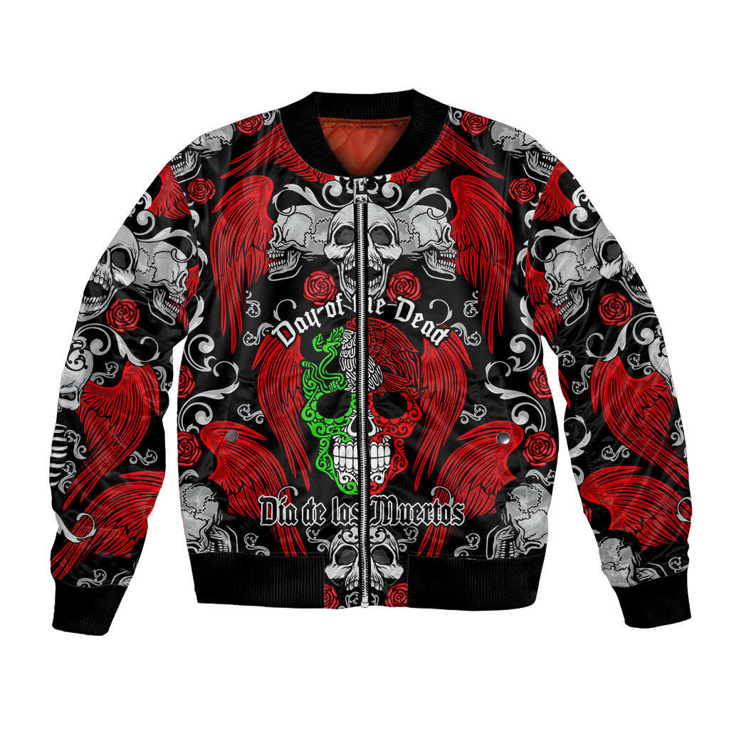 Mexico Day Of The Dead Bomber Jacket Mexican Sugar Skull Dia de los Muertos - Wonder Print Shop