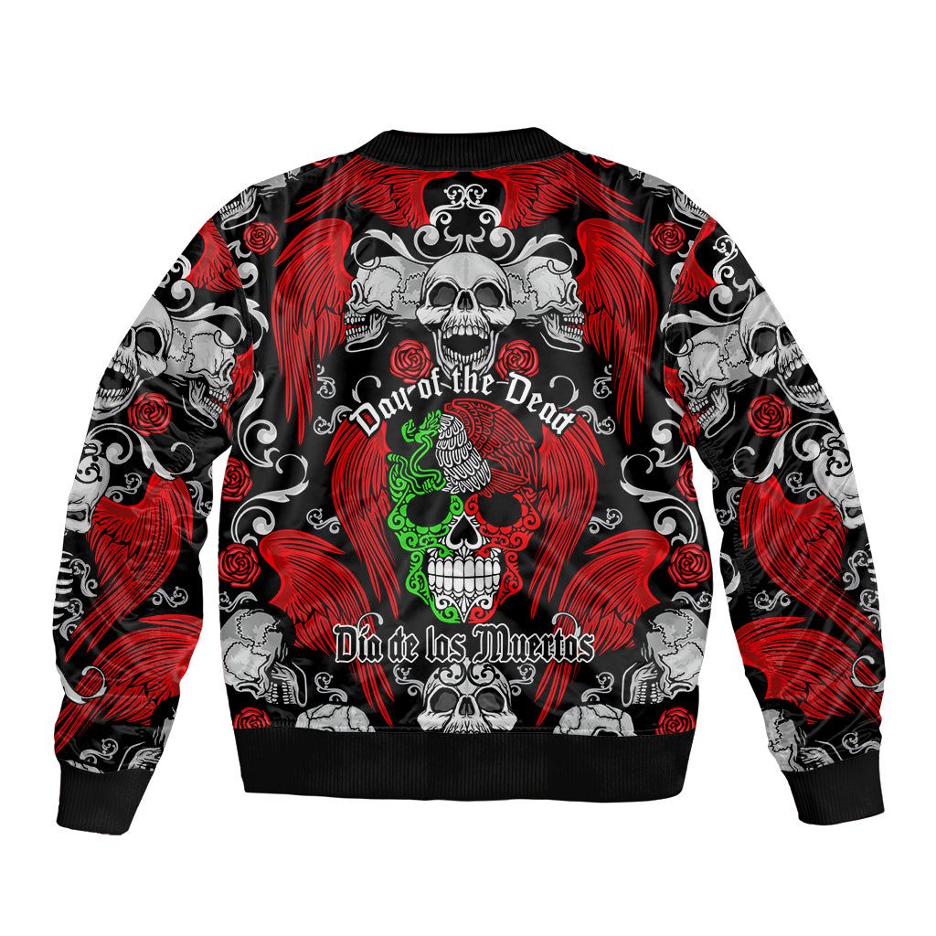Mexico Day Of The Dead Bomber Jacket Mexican Sugar Skull Dia de los Muertos - Wonder Print Shop