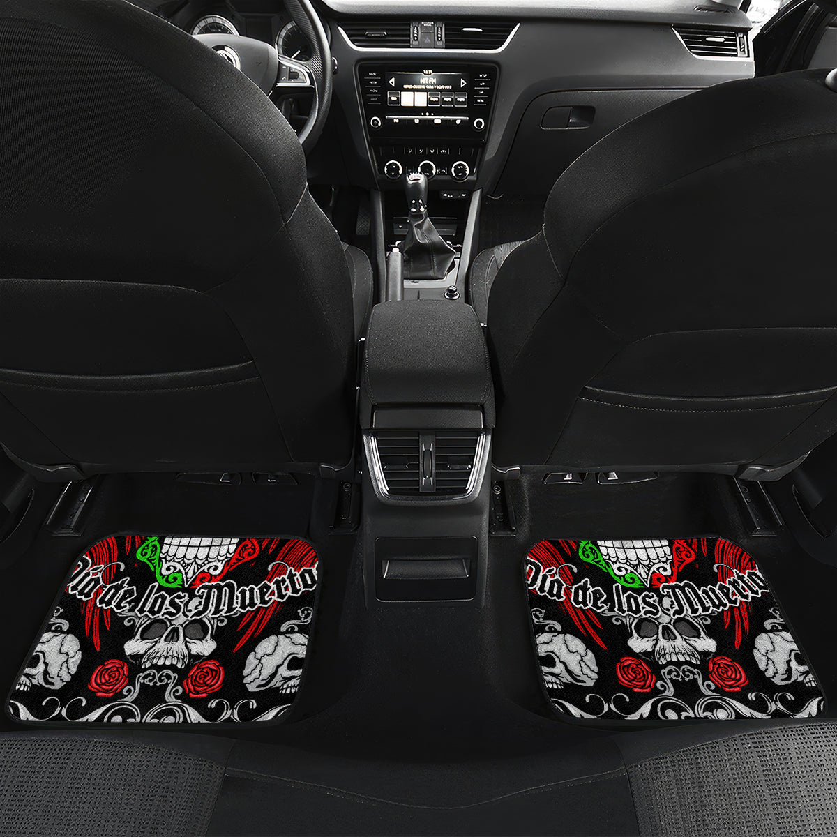 Mexico Day Of The Dead Car Mats Mexican Sugar Skull Dia de los Muertos - Wonder Print Shop
