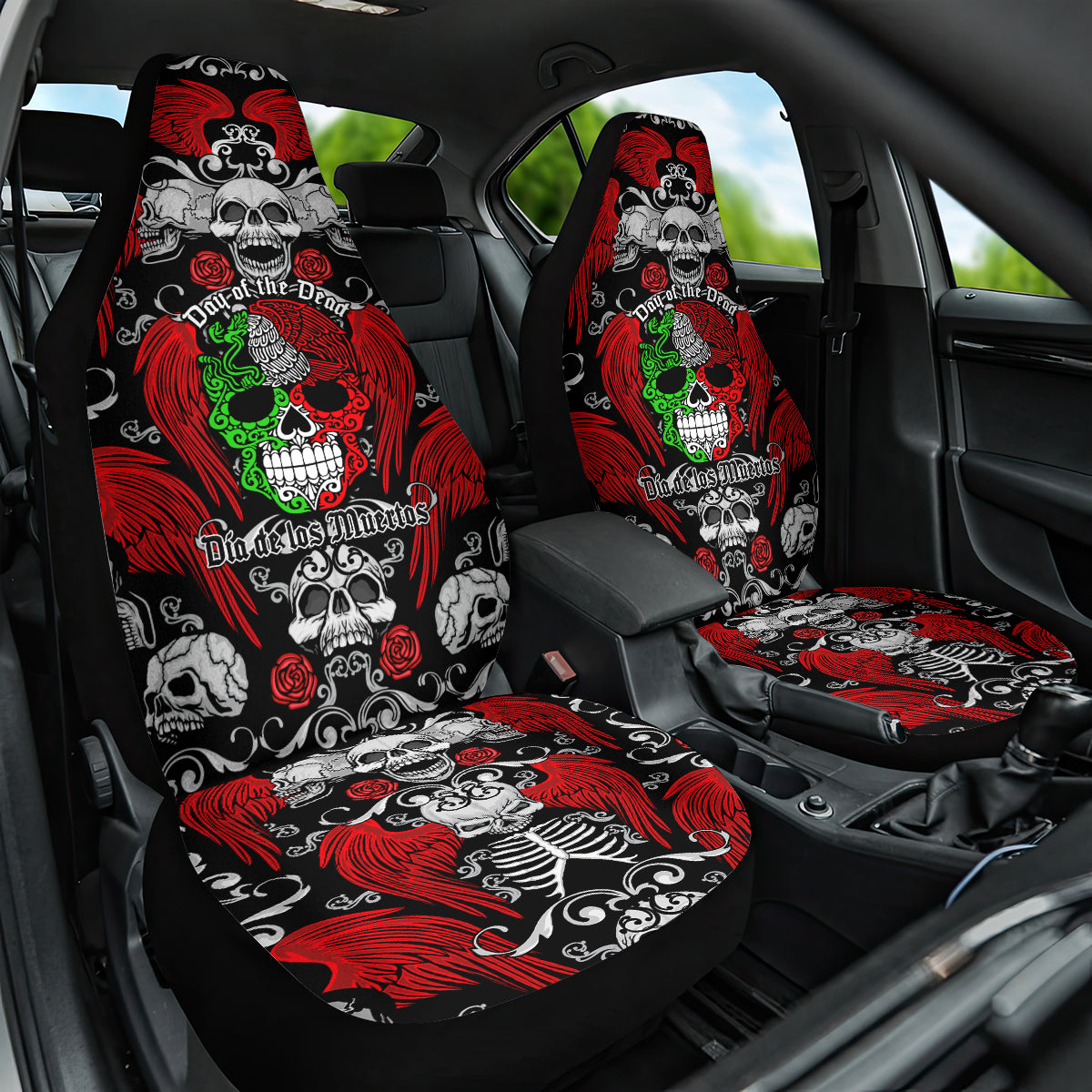 Mexico Day Of The Dead Car Seat Cover Mexican Sugar Skull Dia de los Muertos - Wonder Print Shop