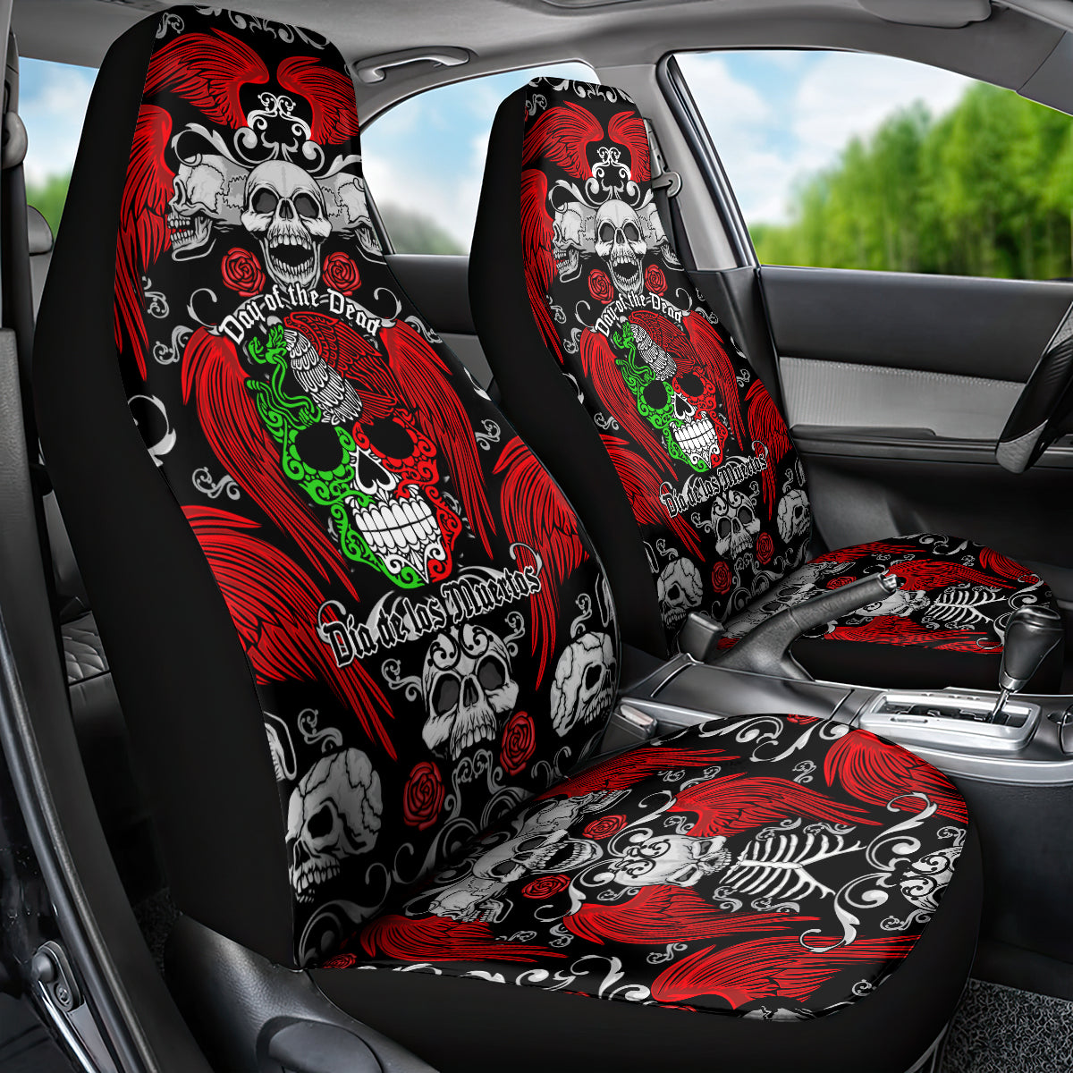 Mexico Day Of The Dead Car Seat Cover Mexican Sugar Skull Dia de los Muertos - Wonder Print Shop