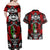 Mexico Day Of The Dead Couples Matching Off Shoulder Maxi Dress and Hawaiian Shirt Mexican Sugar Skull Dia de los Muertos - Wonder Print Shop