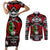 Mexico Day Of The Dead Couples Matching Short Sleeve Bodycon Dress and Long Sleeve Button Shirts Mexican Sugar Skull Dia de los Muertos - Wonder Print Shop