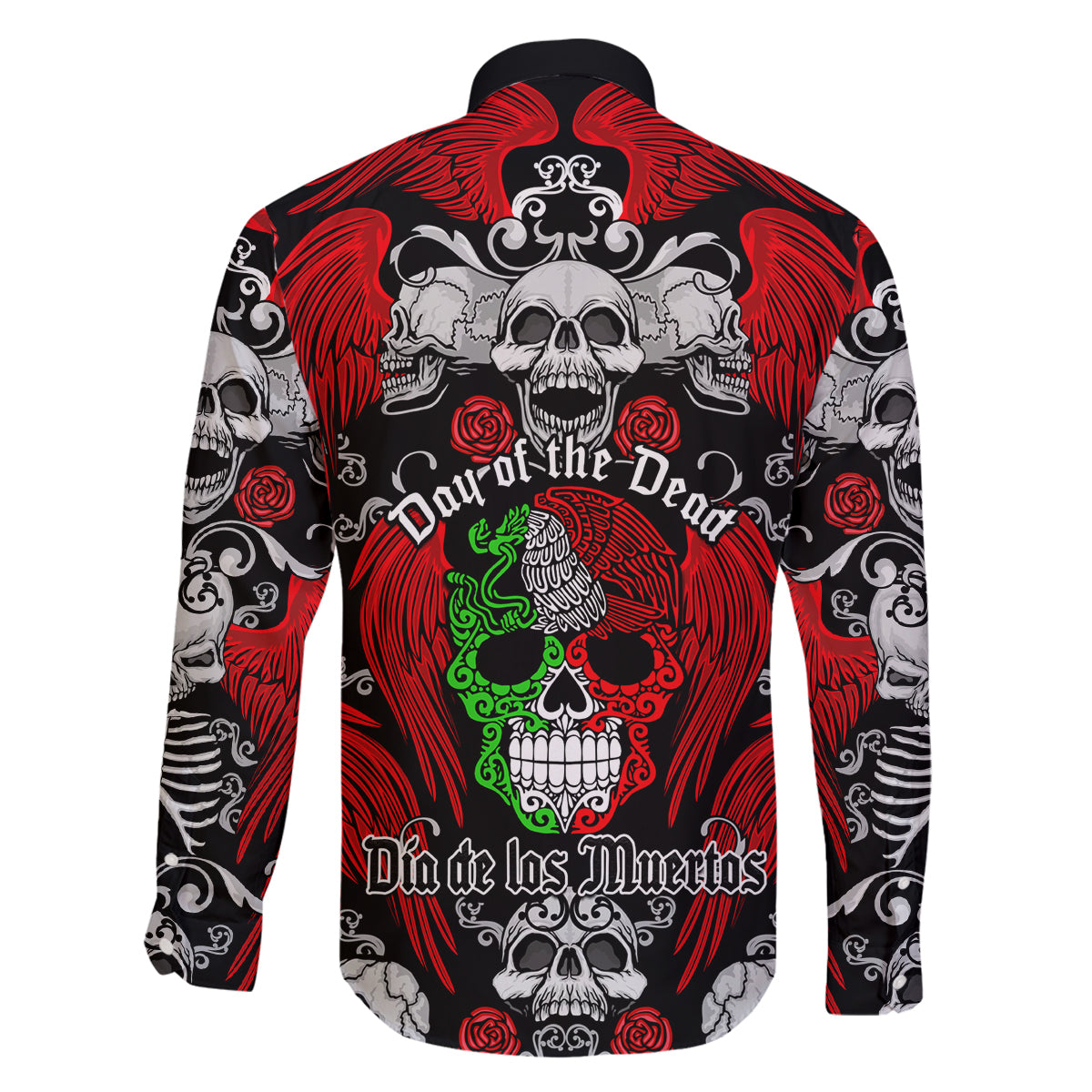 Mexico Day Of The Dead Family Matching Mermaid Dress and Hawaiian Shirt Mexican Sugar Skull Dia de los Muertos - Wonder Print Shop