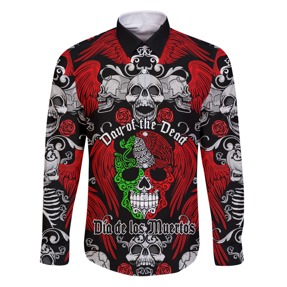 Mexico Day Of The Dead Family Matching Puletasi Dress and Hawaiian Shirt Mexican Sugar Skull Dia de los Muertos - Wonder Print Shop