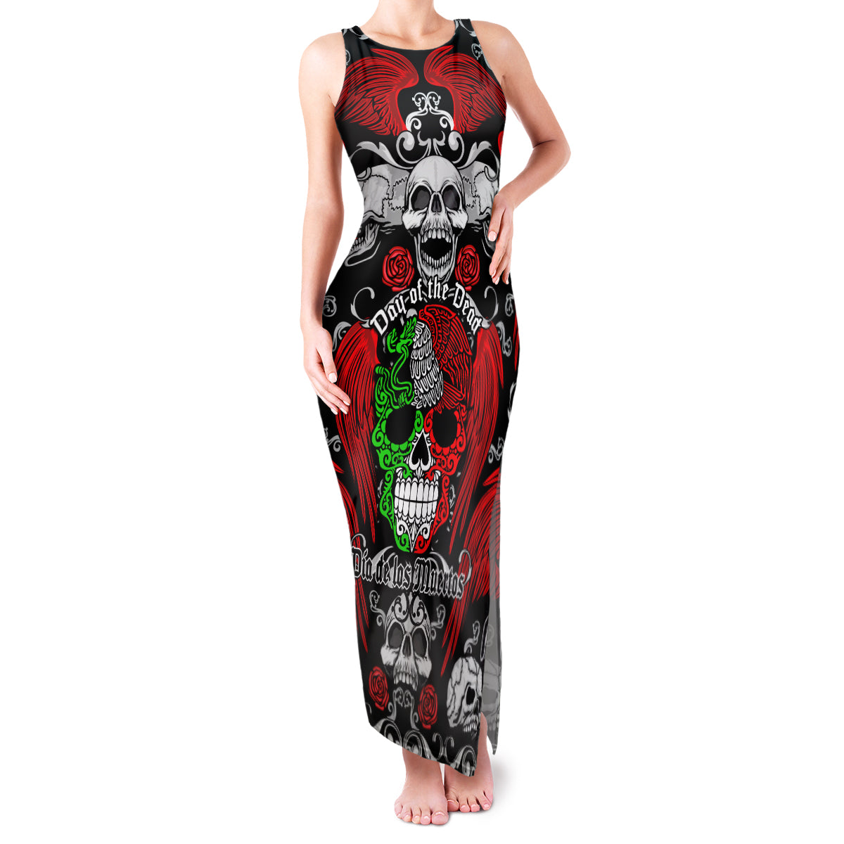 Mexico Day Of The Dead Family Matching Tank Maxi Dress and Hawaiian Shirt Mexican Sugar Skull Dia de los Muertos - Wonder Print Shop