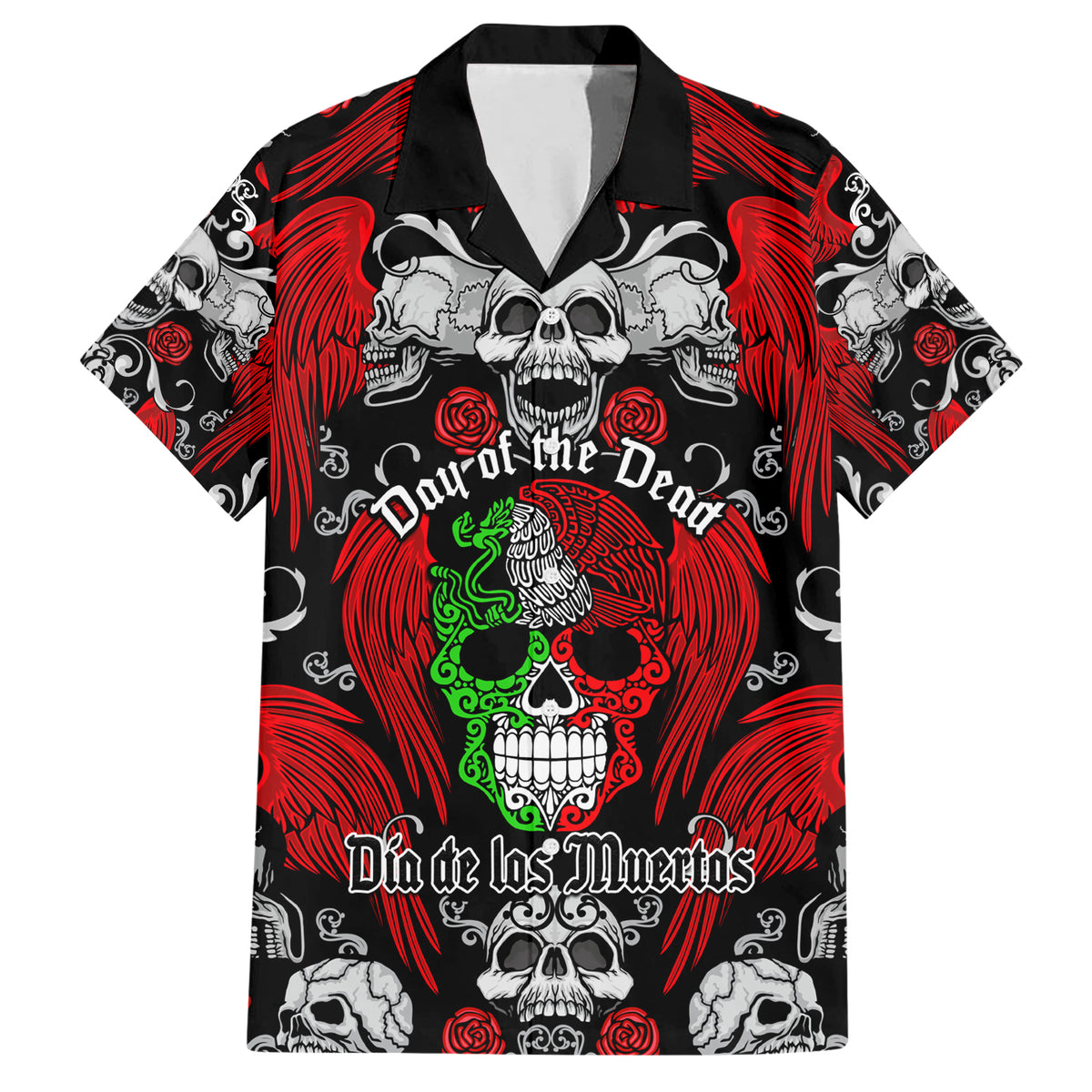 Mexico Day Of The Dead Hawaiian Shirt Mexican Sugar Skull Dia de los Muertos - Wonder Print Shop