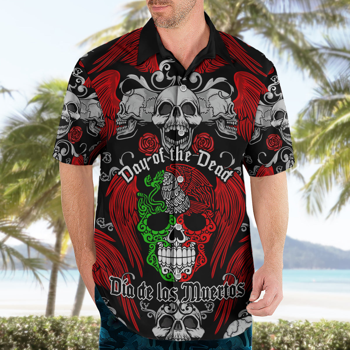 Mexico Day Of The Dead Hawaiian Shirt Mexican Sugar Skull Dia de los Muertos - Wonder Print Shop