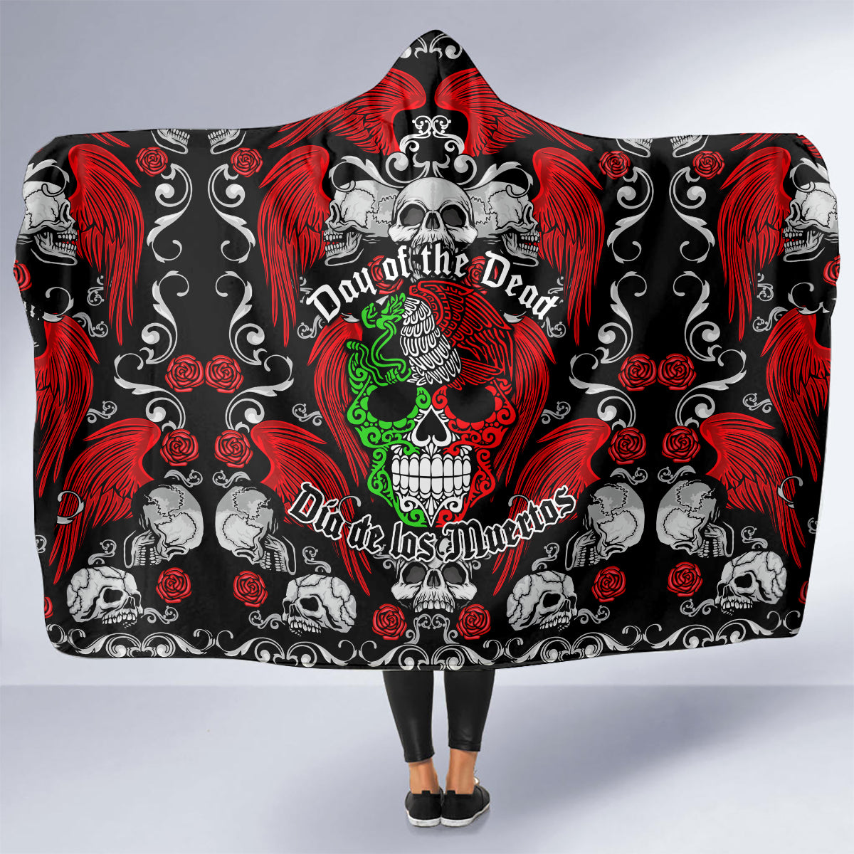 mexico-day-of-the-dead-hooded-blanket-mexican-sugar-skull-dia-de-los-muertos