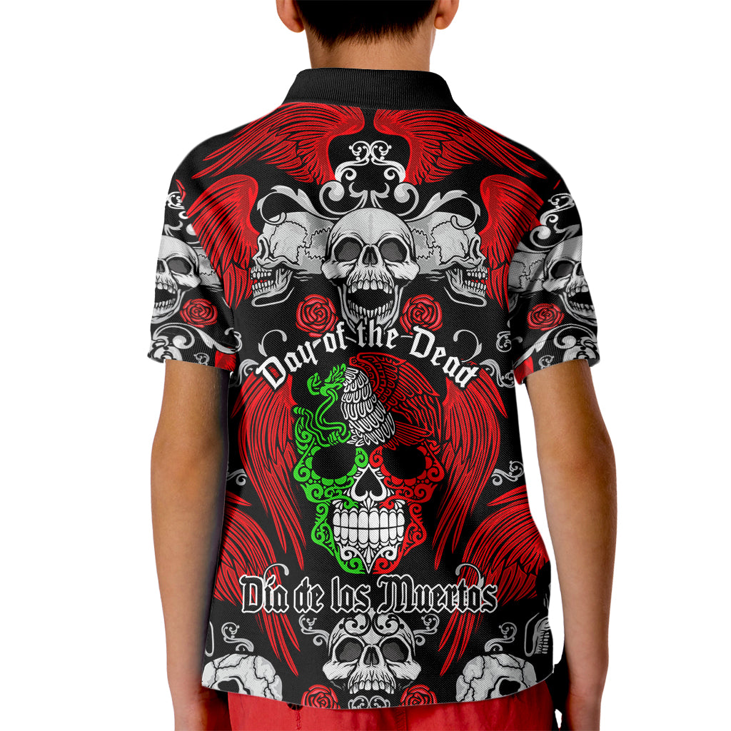 Mexico Day Of The Dead Kid Polo Shirt Mexican Sugar Skull Dia de los Muertos - Wonder Print Shop