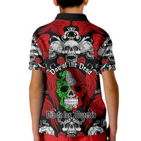 Mexico Day Of The Dead Kid Polo Shirt Mexican Sugar Skull Dia de los Muertos - Wonder Print Shop