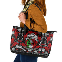 Mexico Day Of The Dead Leather Tote Bag Mexican Sugar Skull Dia de los Muertos - Wonder Print Shop