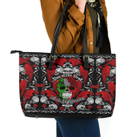 Mexico Day Of The Dead Leather Tote Bag Mexican Sugar Skull Dia de los Muertos - Wonder Print Shop