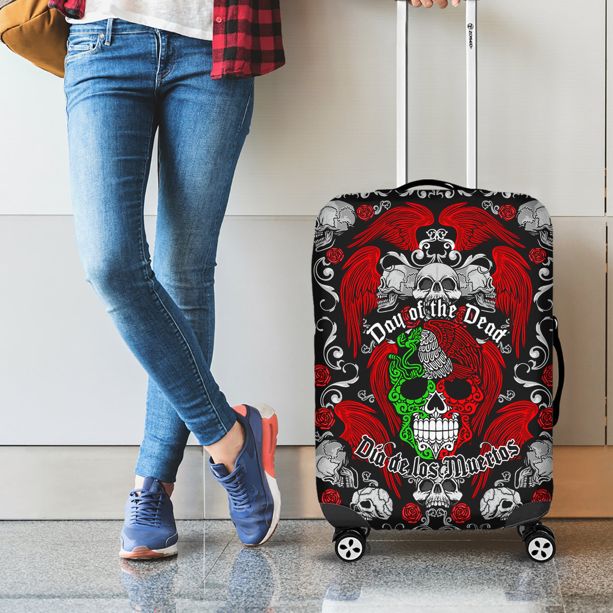Mexico Day Of The Dead Luggage Cover Mexican Sugar Skull Dia de los Muertos - Wonder Print Shop