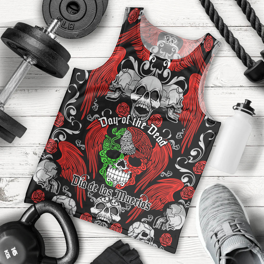 Mexico Day Of The Dead Men Tank Top Mexican Sugar Skull Dia de los Muertos - Wonder Print Shop