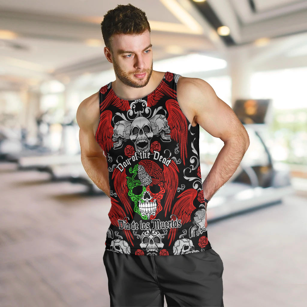 Mexico Day Of The Dead Men Tank Top Mexican Sugar Skull Dia de los Muertos - Wonder Print Shop