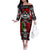 Mexico Day Of The Dead Off The Shoulder Long Sleeve Dress Mexican Sugar Skull Dia de los Muertos - Wonder Print Shop