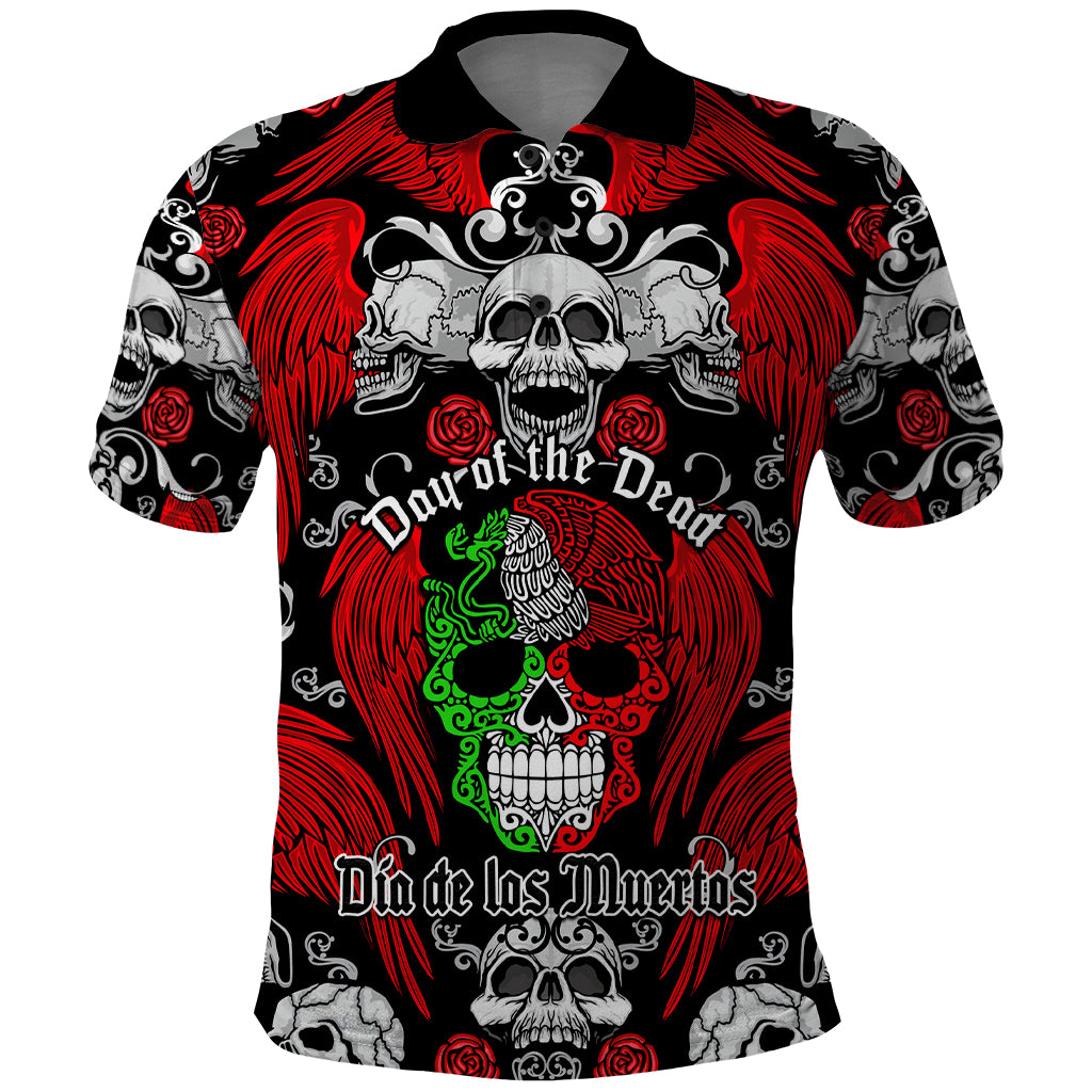 Mexico Day Of The Dead Polo Shirt Mexican Sugar Skull Dia de los Muertos - Wonder Print Shop