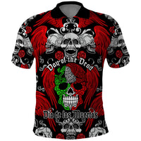 Mexico Day Of The Dead Polo Shirt Mexican Sugar Skull Dia de los Muertos - Wonder Print Shop