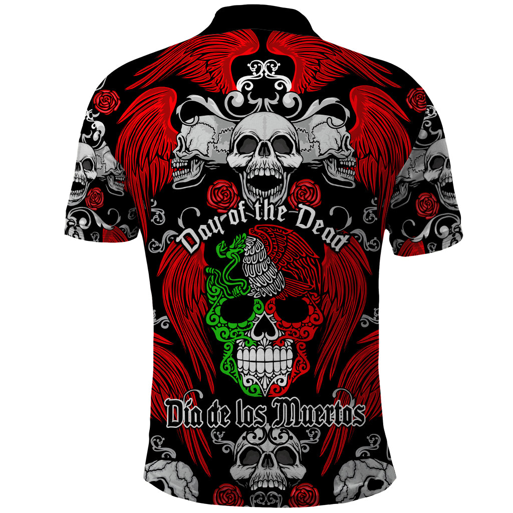 Mexico Day Of The Dead Polo Shirt Mexican Sugar Skull Dia de los Muertos - Wonder Print Shop