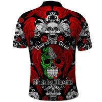 Mexico Day Of The Dead Polo Shirt Mexican Sugar Skull Dia de los Muertos - Wonder Print Shop