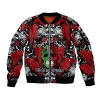 Mexico Day Of The Dead Sleeve Zip Bomber Jacket Mexican Sugar Skull Dia de los Muertos - Wonder Print Shop