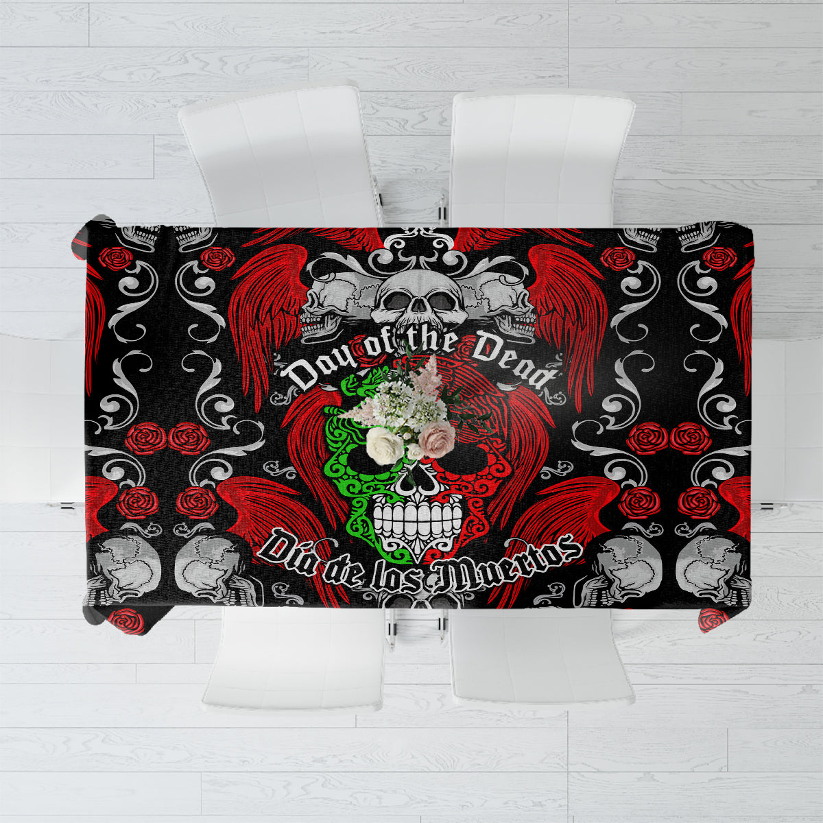 Mexico Day Of The Dead Tablecloth Mexican Sugar Skull Dia de los Muertos - Wonder Print Shop