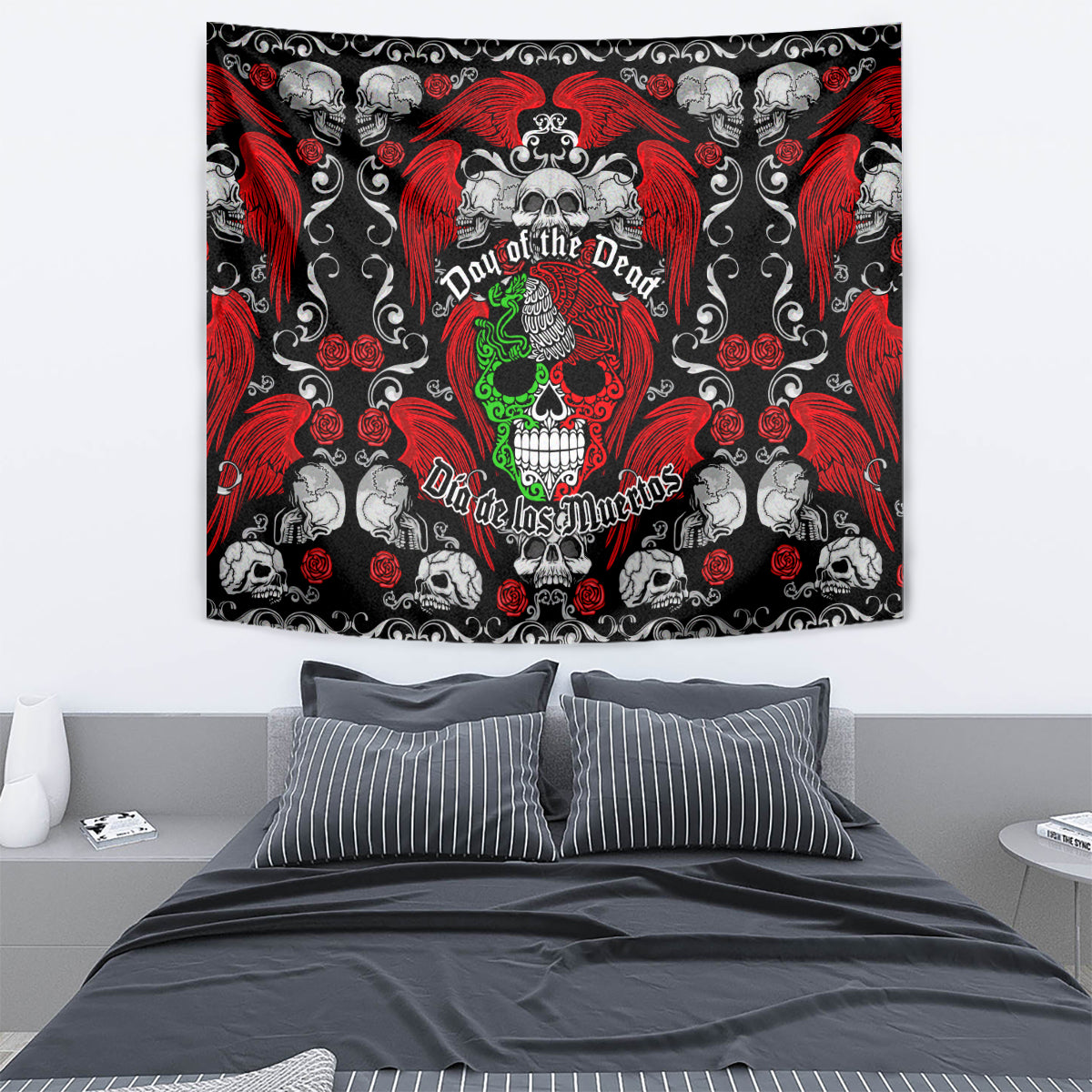 Mexico Day Of The Dead Tapestry Mexican Sugar Skull Dia de los Muertos - Wonder Print Shop