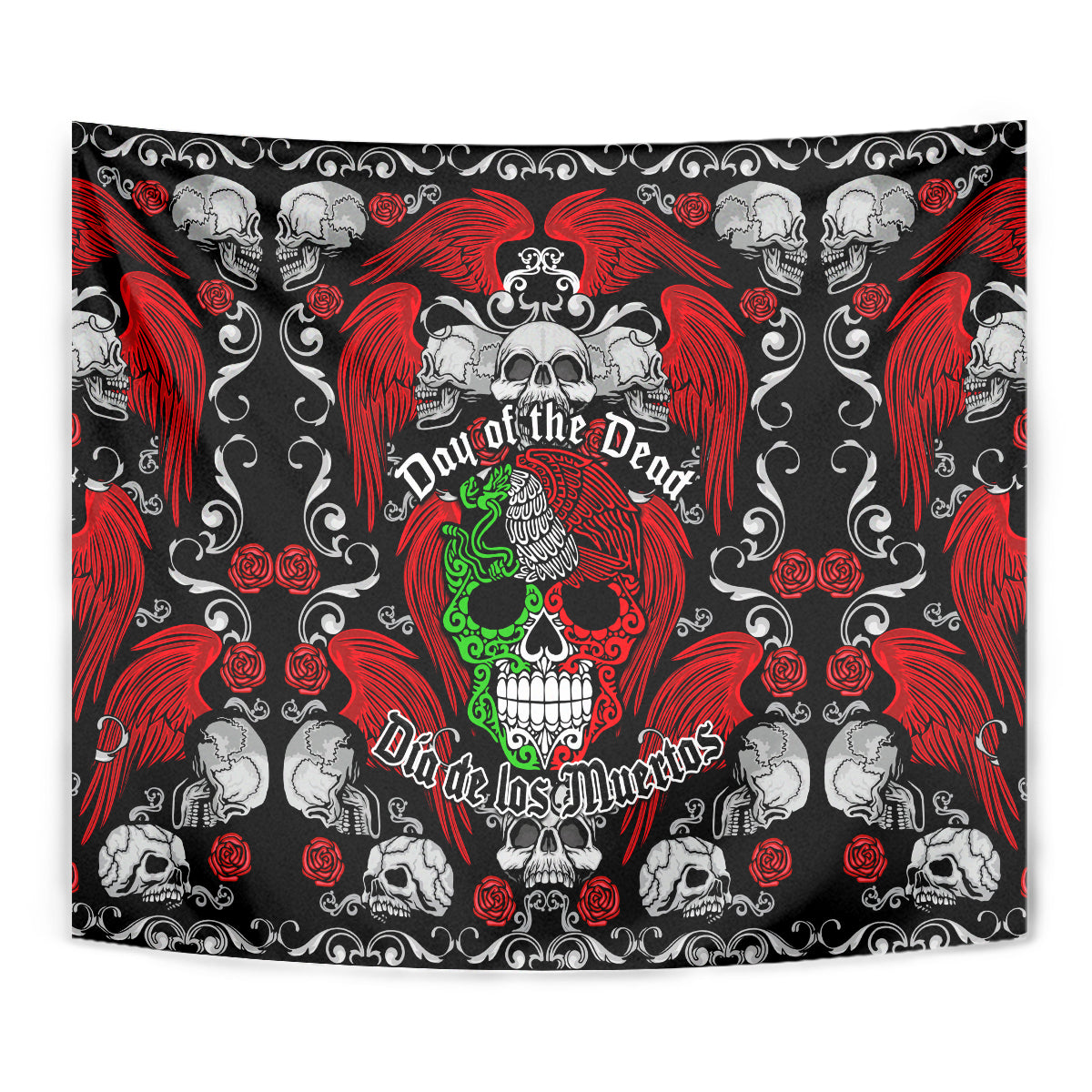 Mexico Day Of The Dead Tapestry Mexican Sugar Skull Dia de los Muertos - Wonder Print Shop