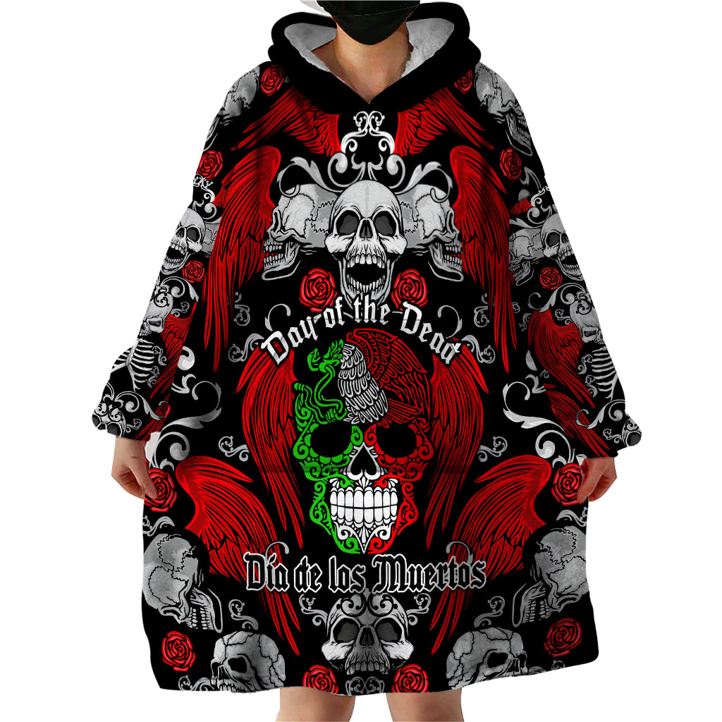 Mexico Day Of The Dead Wearable Blanket Hoodie Mexican Sugar Skull Dia de los Muertos - Wonder Print Shop