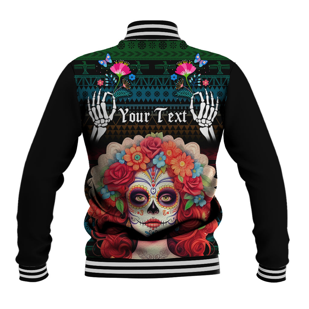 Personalised Mexico Day Of The Dead Baseball Jacket Mexican La Catrina Dia de los Muertos - Wonder Print Shop