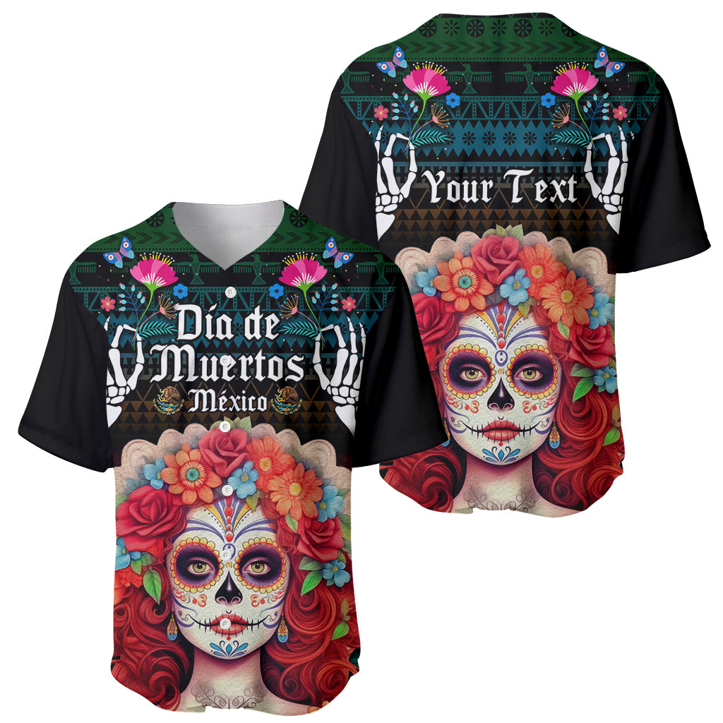 Personalised Mexico Day Of The Dead Baseball Jersey Mexican La Catrina Dia de los Muertos - Wonder Print Shop