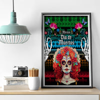 Mexico Day Of The Dead Canvas Wall Art Mexican La Catrina Dia de los Muertos - Wonder Print Shop