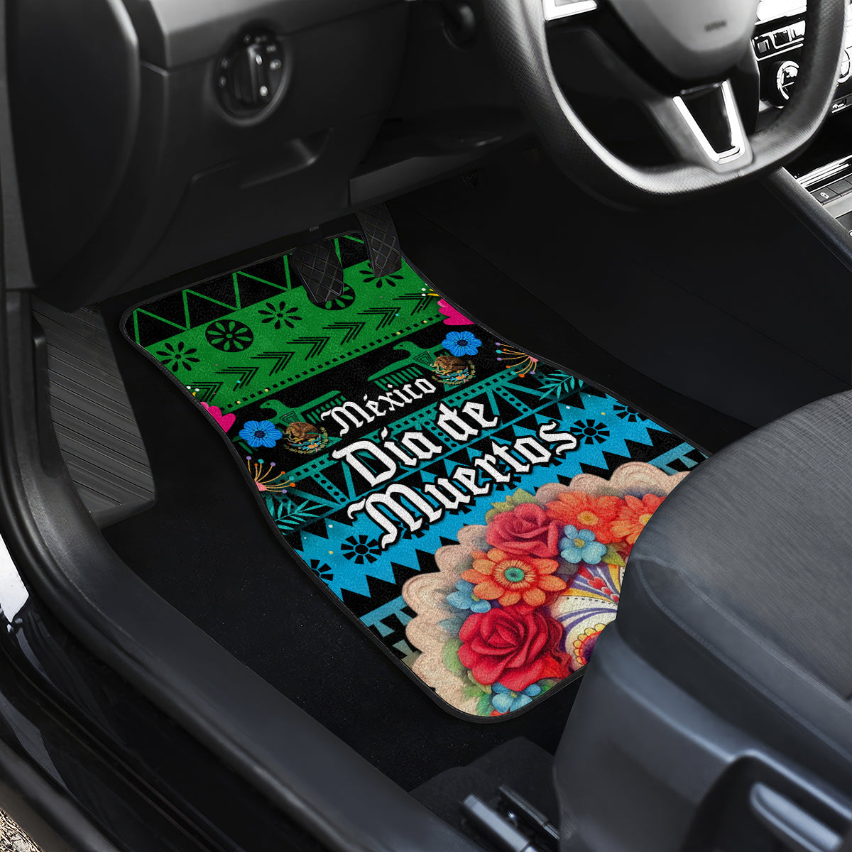 Mexico Day Of The Dead Car Mats Mexican La Catrina Dia de los Muertos - Wonder Print Shop