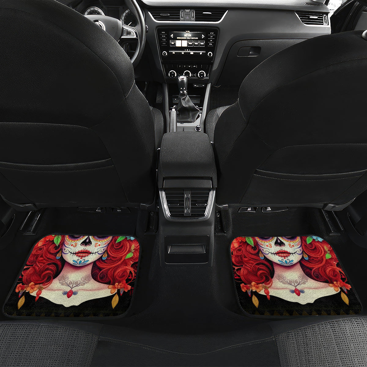 Mexico Day Of The Dead Car Mats Mexican La Catrina Dia de los Muertos - Wonder Print Shop