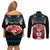 Personalised Mexico Day Of The Dead Couples Matching Off Shoulder Short Dress and Long Sleeve Button Shirts Mexican La Catrina Dia de los Muertos - Wonder Print Shop